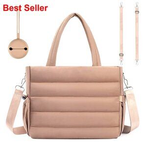 Large Capacity Diaper Bag Tote with Pacifier Case, Crossbody & Stroller Straps